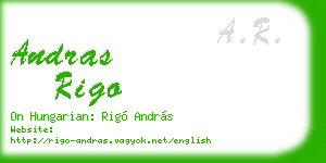 andras rigo business card