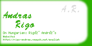 andras rigo business card